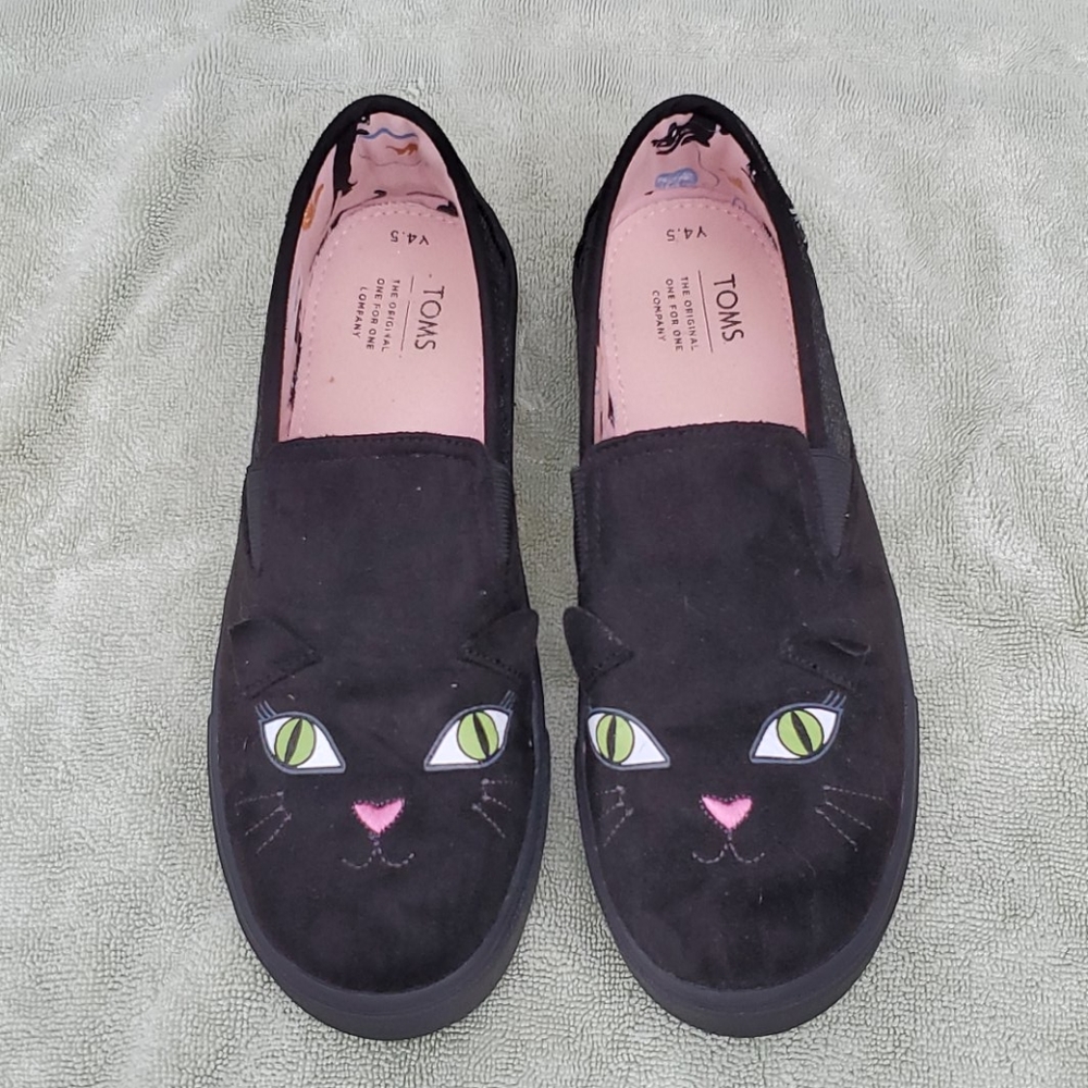 Toms Glow in the Dark Glitter Kitty shoes